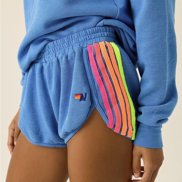 Aviator Nation Pants - Aviator Nation Revolve Shorts Blue Neon Stripes Size Small Excellent Condition